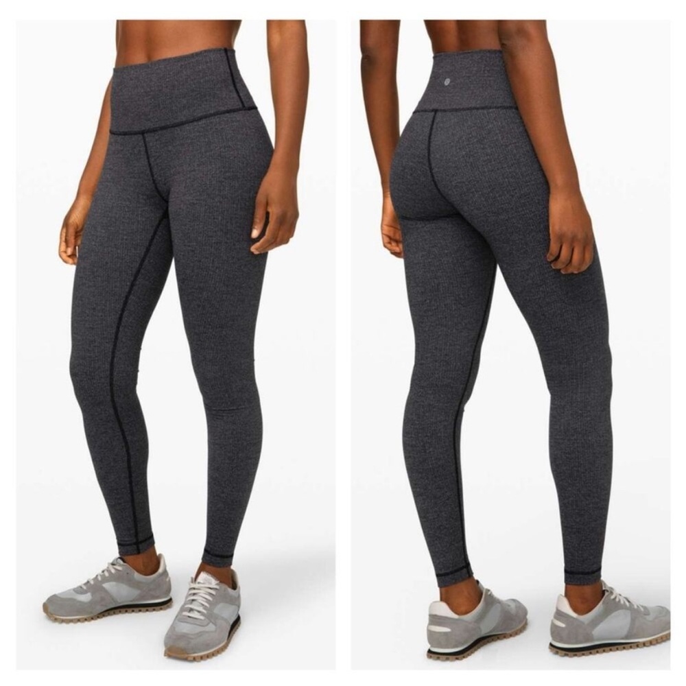 Lululemon Wunder Under High-Rise Tight Variegated Knit Jacquard Black Dark Slate